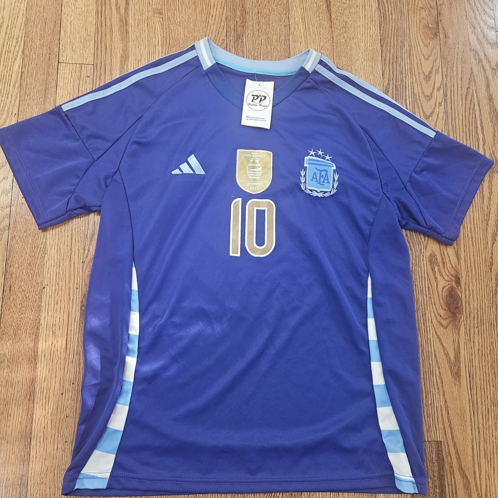 Adidas Blue and Light Blue Men's Jersey